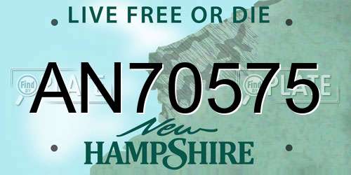AN70575 New Hampshire License Plate