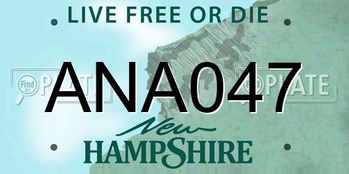 ANA047 New Hampshire License Plate