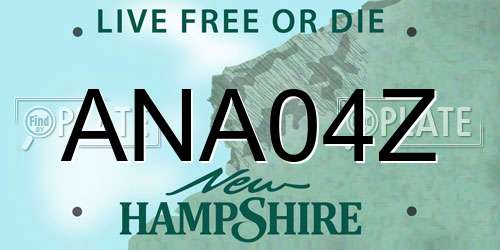 ANA04Z New Hampshire License Plate