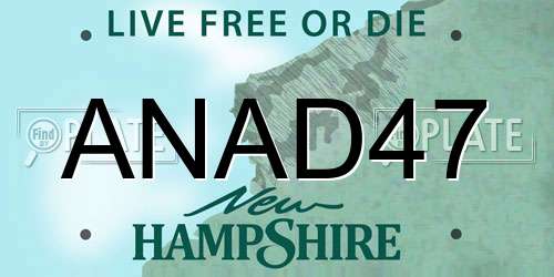 ANAD47 New Hampshire License Plate
