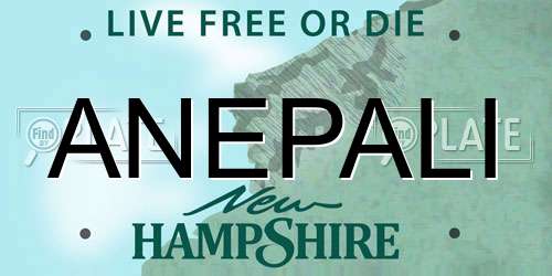 ANEPALI New Hampshire License Plate