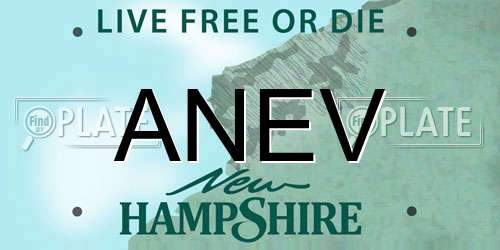 ANEV New Hampshire License Plate