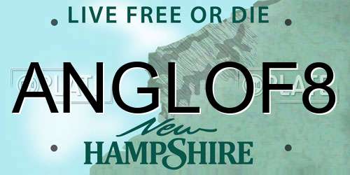 ANGLOF8 New Hampshire License Plate