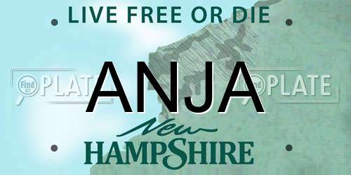 ANJA New Hampshire License Plate