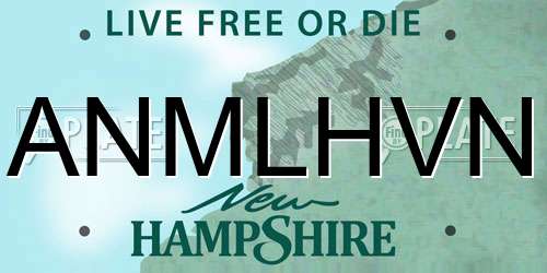 ANMLHVN New Hampshire License Plate