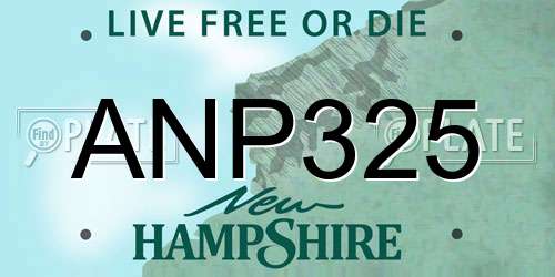 ANP325 New Hampshire License Plate