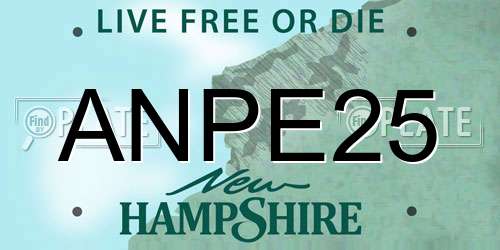 ANPE25 New Hampshire License Plate
