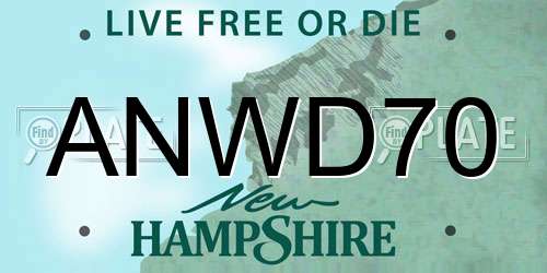 ANWD70 New Hampshire License Plate