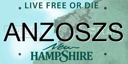 ANZOSZS New Hampshire License Plate