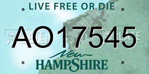 AO17545 New Hampshire License Plate
