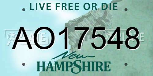 AO17548 New Hampshire License Plate