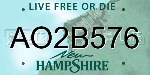 AO2B576 New Hampshire License Plate