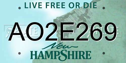 AO2E269 New Hampshire License Plate