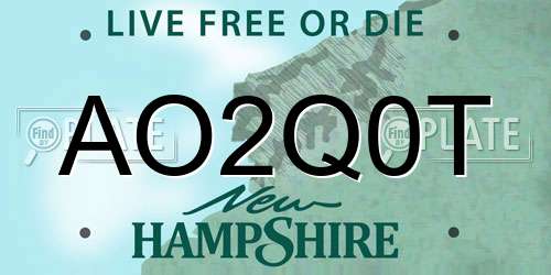 AO2Q0T New Hampshire License Plate