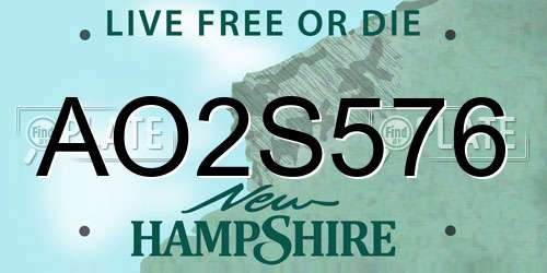 AO2S576 New Hampshire License Plate