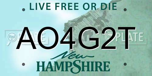 AO4G2T New Hampshire License Plate