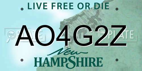 AO4G2Z New Hampshire License Plate