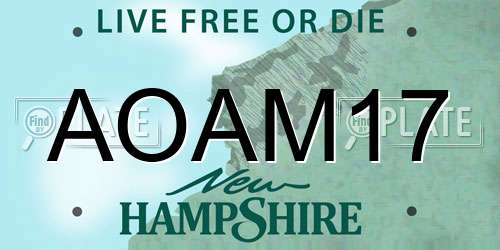 AOAM17 New Hampshire License Plate