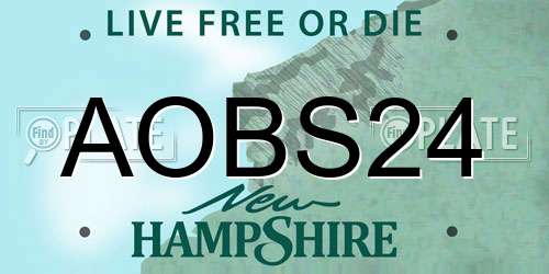 AOBS24 New Hampshire License Plate