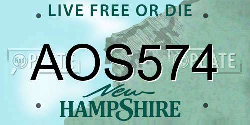 AOS574 New Hampshire License Plate