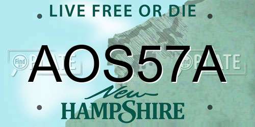 AOS57A New Hampshire License Plate