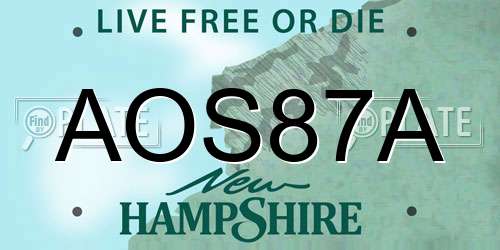 AOS87A New Hampshire License Plate