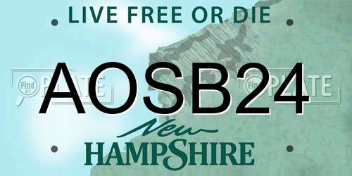 AOSB24 New Hampshire License Plate