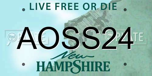 AOSS24 New Hampshire License Plate
