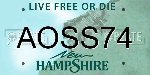 AOSS74 New Hampshire License Plate