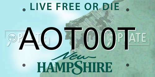 AOT00T New Hampshire License Plate