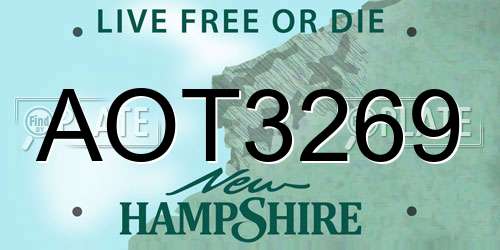 AOT3269 New Hampshire License Plate
