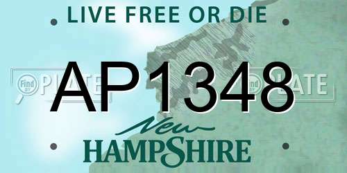 AP1348 New Hampshire License Plate