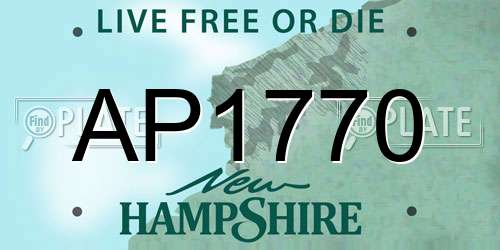 AP1770 New Hampshire License Plate