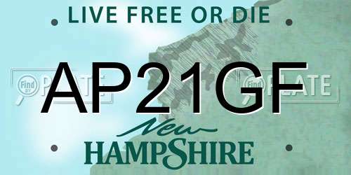 AP21GF New Hampshire License Plate