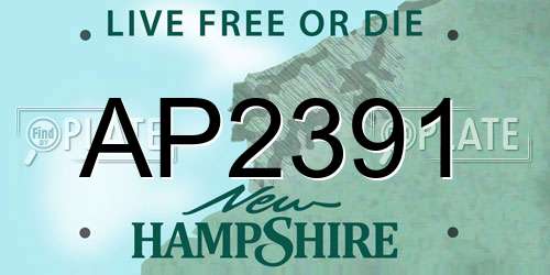AP2391 New Hampshire License Plate