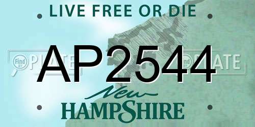 AP2544 New Hampshire License Plate