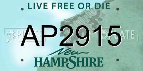 AP2915 New Hampshire License Plate