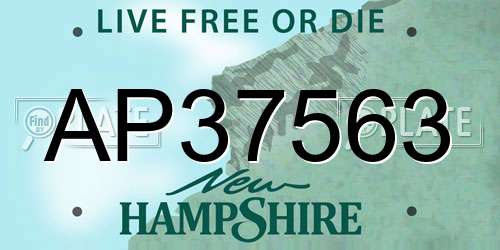 AP37563 New Hampshire License Plate