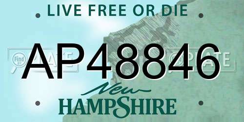 AP48846 New Hampshire License Plate