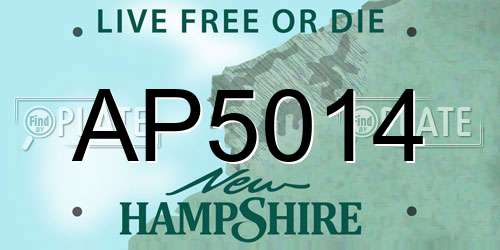 AP5014 New Hampshire License Plate