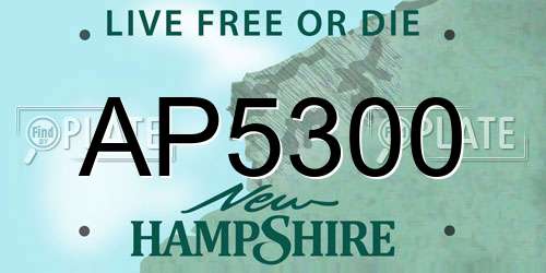 AP5300 New Hampshire License Plate