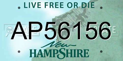 AP56156 New Hampshire License Plate
