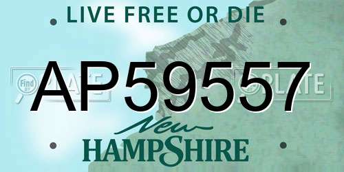 AP59557 New Hampshire License Plate