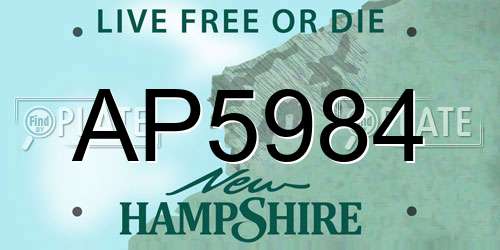 AP5984 New Hampshire License Plate