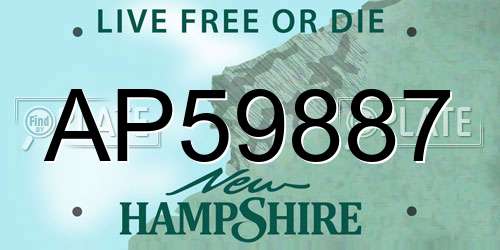 AP59887 New Hampshire License Plate