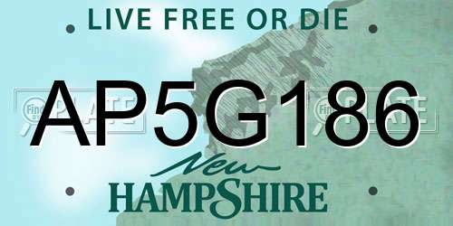 AP5G186 New Hampshire License Plate