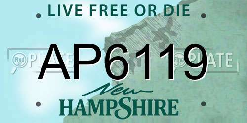 AP6119 New Hampshire License Plate