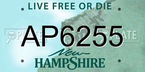 AP6255 New Hampshire License Plate
