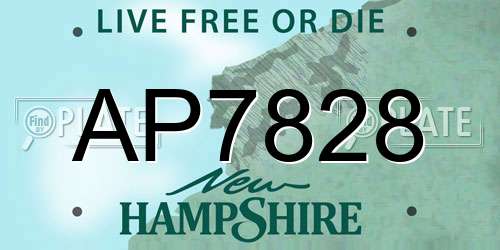 AP7828 New Hampshire License Plate