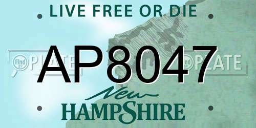 AP8047 New Hampshire License Plate